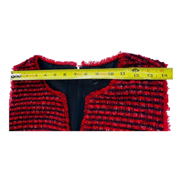 Ann Taylor red 2pc Set Sleeveless Shift Tweed Dress with Longsleeve Jacket - Picture 11 of 12